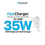 Kucni punjac Teracell Evolution TC-16GP, GaN, PD 3.0, 35W sa PD iPhone lightning kablom beli CE cena 4000 din slika