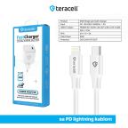 Kucni punjac Teracell Evolution TC-16GP, GaN, PD 3.0, 35W sa PD iPhone lightning kablom beli CE slika 4