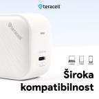 Kucni punjac Teracell Evolution TC-17GP, GaN, PPS, PD 3.0, 65W sa PD iPhone lightning kablom beli CE slika 4