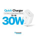 Kucni punjac Teracell Evolution TC-18 PD Fast charging 30W beli CE cena 3000 din slika