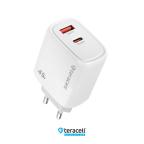 Kucni punjac Teracell Evolution TC-19, GAN, QC, PD Fast charging 45W sa PD type C kablom beli CE slika 2