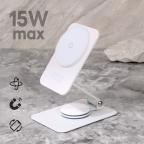 Kucni punjac Wireless 15W rotirajuci beli cena 7500 din slika