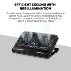 Laptop Cooler Fantech NC21 RGB crni slika 3