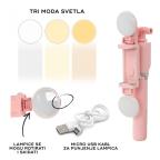 Mini tripod sa LED rasvetom R8 pink slika 3