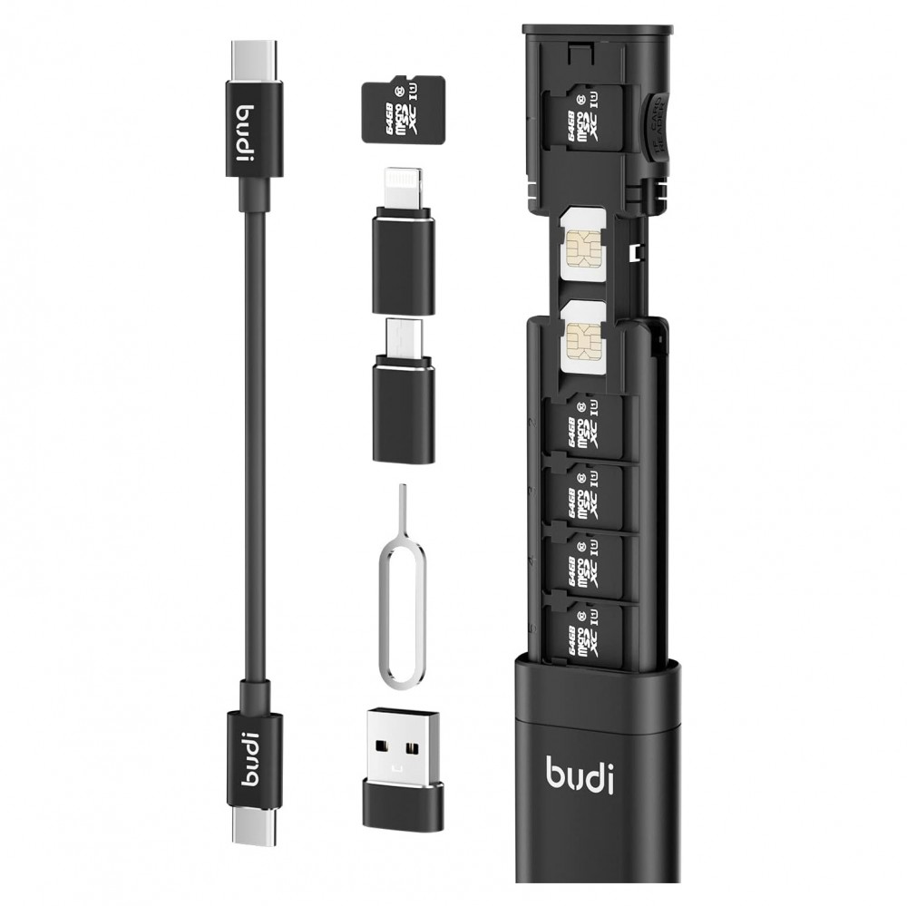 Multifunkcionalni citac adapter Budi USB-C 3.0 DC516B crni cena 8000 din slika