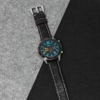 Pametni Sat Narukvica elegant relief kozna za smart watch 22mm crna slika 3