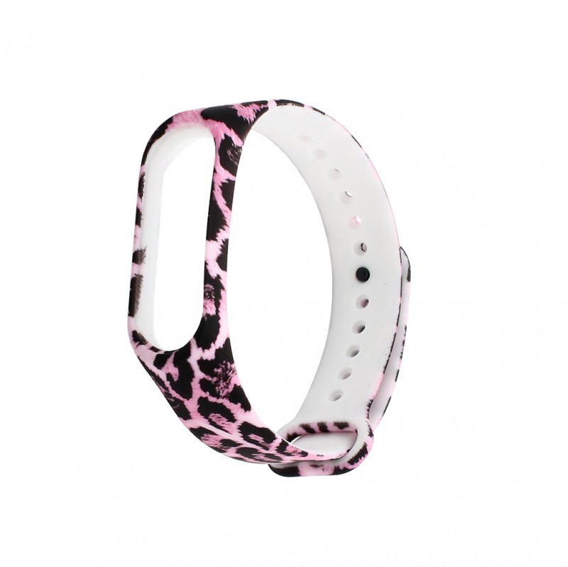 Pametni Sat Narukvica za smart watch Xiaomi Mi Band M3/M4 leopard pink cena 4000 din slika