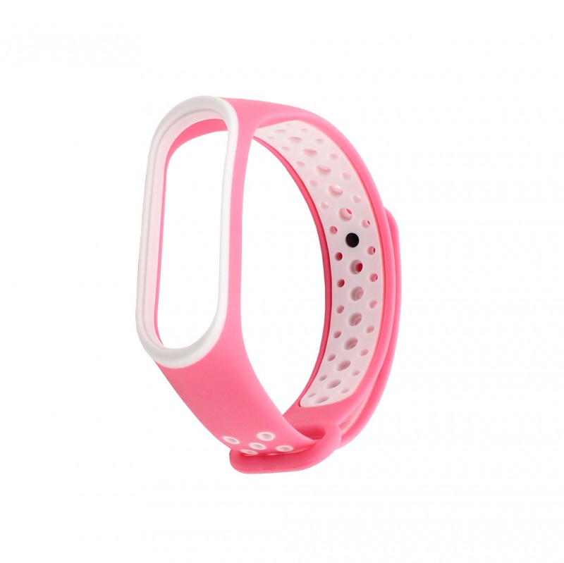 Pametni Sat Narukvica za smart watch Xiaomi Mi Band M3/M4 roze bela cena 4000 din slika