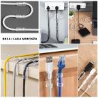 Nosac kablova JWD, samolepljivi 20 kom transparent slika 2