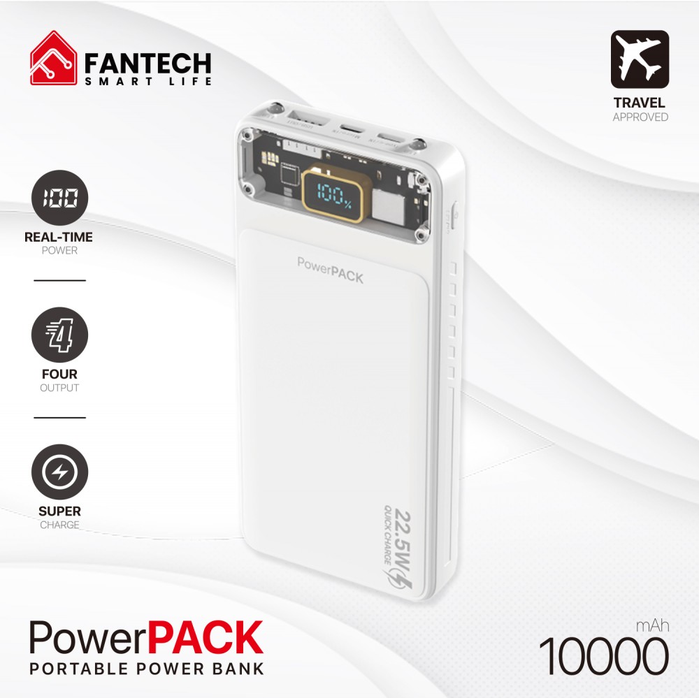 Power bank Prenosiva baterija Fantech T1 10000mAh QC, PD, 22.5W  beli cena 5000 din slika