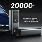 Power bank prenosiva baterija Oxpower PD100W 20000mAh crna slika 2