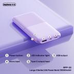 Power bank prenosiva baterija REMAX Lango II Series RPP-23 2.4A 10000mAh plavi slika 3
