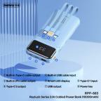 Power bank prenosiva baterija REMAX Reyluck Series RPP-683 2.1A sa integrisanim kablovima 10000mAh bela slika 2