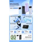 Power bank prenosiva baterija REMAX Reyluck Series RPP-683 2.1A sa integrisanim kablovima 10000mAh crna slika 3