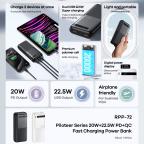 Power bank prenosiva baterija REMAX Piloteer Series RPP-72 20W+22.5W Fast Charging 20000mAh crni slika 4