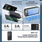 Power bank prenosiva baterija REMAX RPP-177 Lango II Series 2.4A Fast Charging 30000mAh crni slika 2