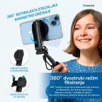 Selfie stick Teracell C01 + kvadripod Mini crni slika 5