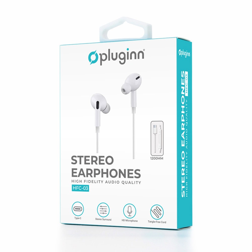 Slusalice Pluginn HFC-03 3,5mm bele cena 2000 din slika