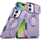 Maska Torbica CamShield Ring stand za iPhone 16 6.1 ljubicasta cena 2500 din slika