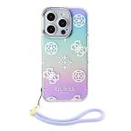 Maska Torbica Guess Hc PC TPU Iridescent Glitter Pattern Peony Cordstrap za iPhone 15 Pro 6.1 ljubicasta (GUHCP15LHPELISU) slika 2