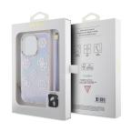 Maska Torbica Guess Hc PC TPU Iridescent Glitter Pattern Peony Cordstrap za iPhone 15 Pro 6.1 ljubicasta (GUHCP15LHPELISU) slika 5