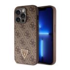 Maska Torbica Guess Hc PU Leather 4G Triangle Strass za iPhone 15 Pro 6.1 braon (GUHCP15LP4TDPW) cena 4500 din slika