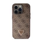 Maska Torbica Guess Hc PU Leather 4G Triangle Strass za iPhone 15 Pro 6.1 braon (GUHCP15LP4TDPW) slika 2