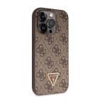 Maska Torbica Guess Hc PU Leather 4G Triangle Strass za iPhone 15 Pro 6.1 braon (GUHCP15LP4TDPW) slika 3