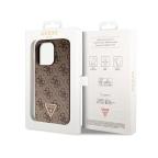 Maska Torbica Guess Hc PU Leather 4G Triangle Strass za iPhone 15 Pro 6.1 braon (GUHCP15LP4TDPW) slika 6