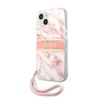 Maska Torbica Guess Marble Strap za iPhone 13 6.1 roze (GUHCP13MKMABPI) slika 2