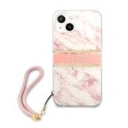 Maska Torbica Guess Marble Strap za iPhone 13 6.1 roze (GUHCP13MKMABPI) slika 3