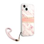 Maska Torbica Guess Marble Strap za iPhone 13 6.1 roze (GUHCP13MKMABPI) slika 4