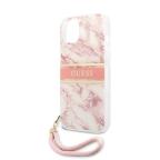Maska Torbica Guess Marble Strap za iPhone 13 6.1 roze (GUHCP13MKMABPI) slika 5