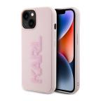 Maska Torbica Karl Lagerfeld 3D Rubber Glitter Logo za iPhone 15 6.1 roze (KLHCP15S3DMBKCP) cena 4500 din slika