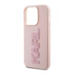 Maska Torbica Karl Lagerfeld 3D Rubber Glitter Logo za iPhone 15 Pro Max 6.7 roze (KLHCP15X3DMBKCP) slika 4
