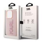 Maska Torbica Karl Lagerfeld 3D Rubber Glitter Logo za iPhone 15 Pro Max 6.7 roze (KLHCP15X3DMBKCP) slika 6