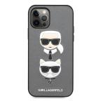 Maska Torbica Karl Lagerfeld CPU Saffiano K&C Heads za iPhone 12/12 Pro 6.1 srebrna (KLHCP12MSAKICKCSL) slika 2