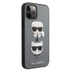 Maska Torbica Karl Lagerfeld CPU Saffiano K&C Heads za iPhone 12/12 Pro 6.1 srebrna (KLHCP12MSAKICKCSL) slika 3