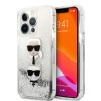 Maska Torbica Karl Lagerfeld Hc Liquid Glitter 2 Heads za iPhone 14 Pro 6.1 srebrna (KLHCP14LKICGLS) cena 4500 din slika