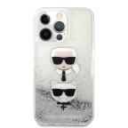 Maska Torbica Karl Lagerfeld Hc Liquid Glitter 2 Heads za iPhone 14 Pro 6.1 srebrna (KLHCP14LKICGLS) slika 2