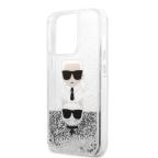 Maska Torbica Karl Lagerfeld Hc Liquid Glitter 2 Heads za iPhone 14 Pro 6.1 srebrna (KLHCP14LKICGLS) slika 4