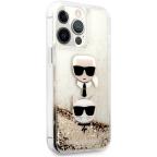 Maska Torbica Karl Lagerfeld Hc Liquid Glitter 2 Heads za iPhone 14 Pro 6.1 zlatna (KLHCP14LKICGLD) slika 2