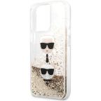 Maska Torbica Karl Lagerfeld Hc Liquid Glitter 2 Heads za iPhone 14 Pro 6.1 zlatna (KLHCP14LKICGLD) slika 3