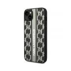 Maska Torbica Karl Lagerfeld Hc Monogram stripe za iPhone 14 6.1 siva (KLHCP14SPGKLSKG) slika 2