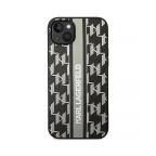 Maska Torbica Karl Lagerfeld Hc Monogram stripe za iPhone 14 6.1 siva (KLHCP14SPGKLSKG) slika 3