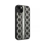 Maska Torbica Karl Lagerfeld Hc Monogram stripe za iPhone 14 6.1 siva (KLHCP14SPGKLSKG) slika 4
