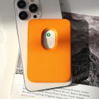 Maska Torbica Leather Magsafe Pocket za iPhone 12 narandzasta slika 2