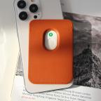 Maska Torbica Leather Magsafe Pocket za iPhone 13 braon slika 2