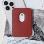 Maska Torbica Leather Magsafe Pocket za iPhone 14 bordo slika 2