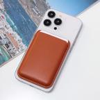 Maska Torbica Leather Magsafe Pocket za iPhone 14 braon cena 2500 din slika